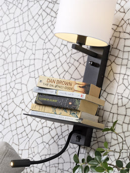 Wandlamp Florence met leeslamp - White Wandlamp Florence met leeslamp - White