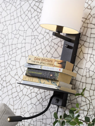 Wandlamp Florence met leeslamp - White Wandlamp Florence met leeslamp - White