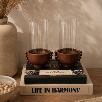 Kandelaar/windlicht antique brown Kandelaar/windlicht antique brown