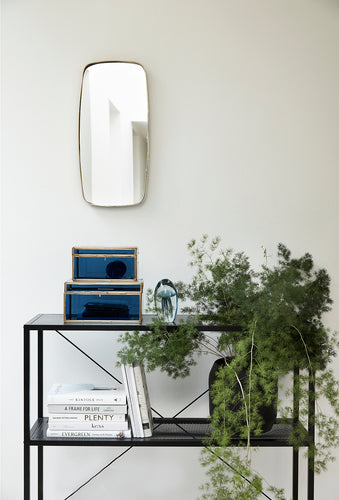 Spiegel met stalen frame zilver