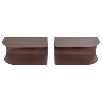 Ovia nachtkastje links/rechts - Metaal Paars/Bruin (set van 2) Ovia nachtkastje paars/bruin set van 2 - vooraanzicht