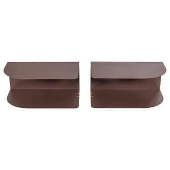 Ovia nachtkastje links/rechts - Metaal Paars/Bruin (set van 2) Ovia nachtkastje paars/bruin set van 2 - vooraanzicht