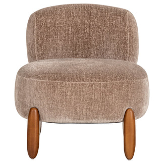 Runi fauteuil - Hout/Velvet Zand Runi fauteuil hout/velvet zand - vooraanzicht