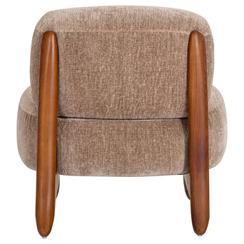 Runi fauteuil - Hout/Velvet Zand Runi fauteuil hout/velvet zand - vooraanzicht