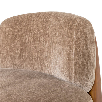 Runi fauteuil - Hout/Velvet Zand Runi fauteuil hout/velvet zand - vooraanzicht