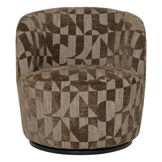 Serra draaifauteuil - Grafisch Patroon Olijfgroen Serra draaifauteuil grafisch patroon olijfgroen - vooraanzicht