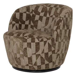 Serra draaifauteuil - Grafisch Patroon Olijfgroen Serra draaifauteuil grafisch patroon olijfgroen - vooraanzicht