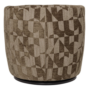 Serra draaifauteuil - Grafisch Patroon Olijfgroen Serra draaifauteuil grafisch patroon olijfgroen - vooraanzicht