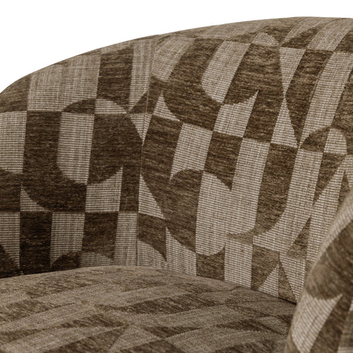 Serra draaifauteuil grafisch patroon olijfgroen - detail
