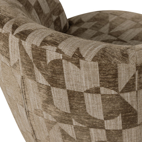 Serra draaifauteuil grafisch patroon olijfgroen - detail