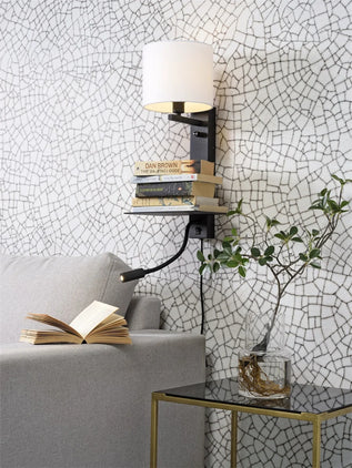 Wandlamp Florence met leeslamp - White Wandlamp Florence met leeslamp - White