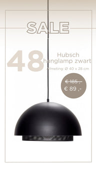 Hanglamp Hubsch Zwart