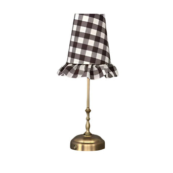 Freddie Tablelamp Brown Check Ruffle Freddie Tablelamp Brown Check Ruffle
