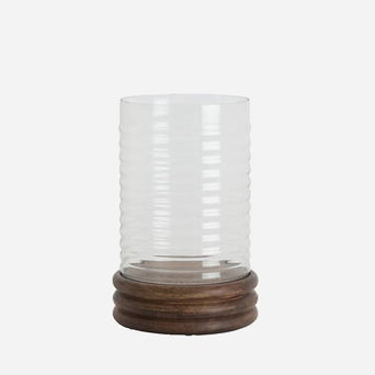 Windlicht Malda Ø23x34,5 cm - Mangohout Bruin Windlicht Malda Ø23x34,5 cm Mangohout Bruin