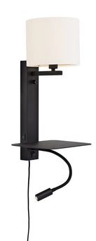 Wandlamp Florence met leeslamp - White Wandlamp Florence met leeslamp - White