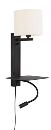 Wandlamp Florence met leeslamp - White Wandlamp Florence met leeslamp - White
