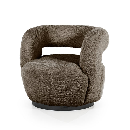 Sharon draaifauteuil - Bouclé Bruin