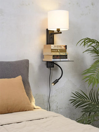 Wandlamp Florence met leeslamp - White Wandlamp Florence met leeslamp - White
