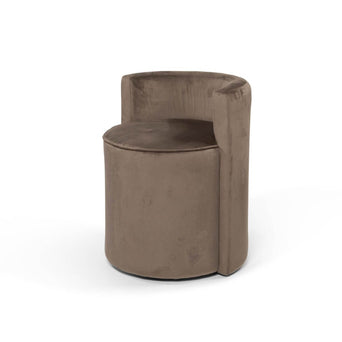 Poef Olly Velvet Smoke one seater velvet smoke