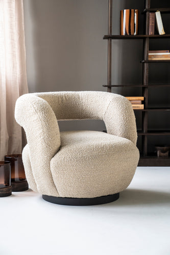 Sharon draaifauteuil - Bouclé Beige