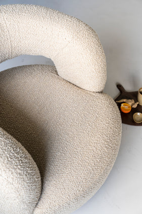 Sharon draaifauteuil - Bouclé Beige Sharon draaifauteuil - Bouclé Beige