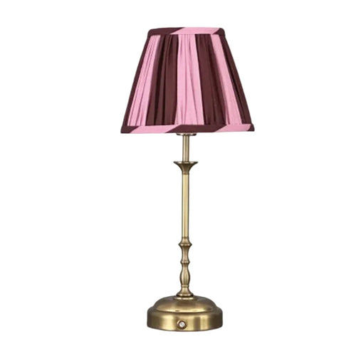 Freddie Tablelamp pink/brown stripes