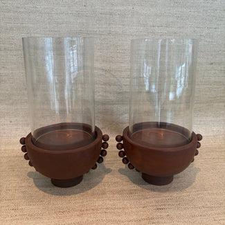 Kandelaar/windlicht antique brown Kandelaar/windlicht antique brown