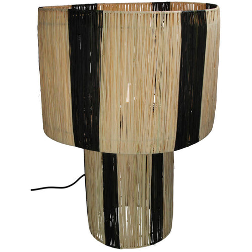Taffellamp Raffia Stripe Naturel