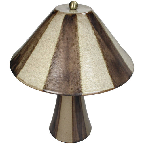 Taffellamp Stripe Ceramic Brown