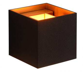 Wandlamp Xio vierkant Zwart/Goud Wandlamp Xio vierkant Zwart/Goud