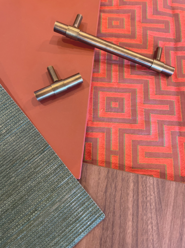 Gepatineerde messing kastgreep - Large