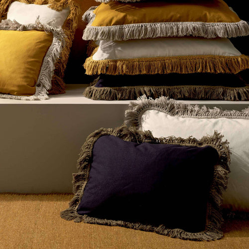 Sierkussen Honoré Charbon et Kaki - Elitis