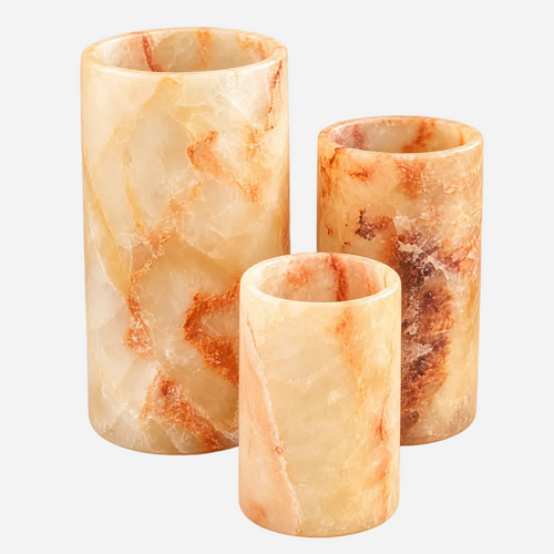 cilinder kaarsen houder alabaster