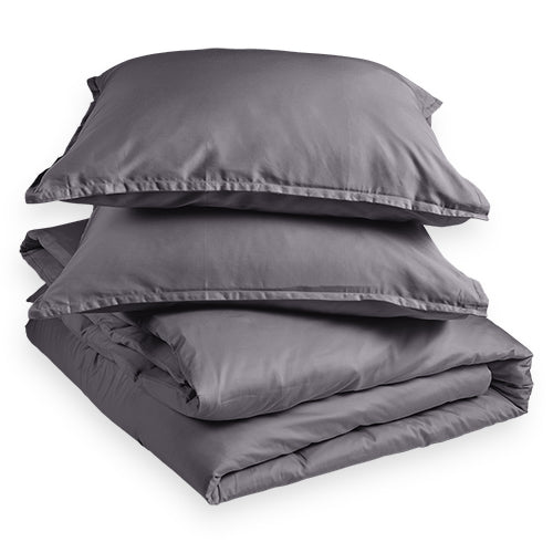 Dekbedovertrek - Anthracite - Katoen Satijn