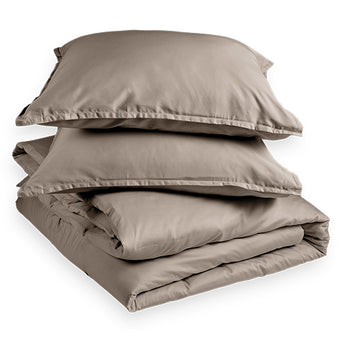 Dekbedovertrek - Greige - Katoen Satijn Dekbedovertrek - Greige - Katoen Satijn