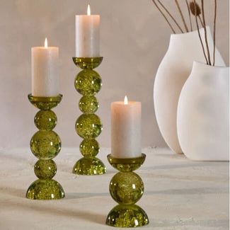 Kaarsenhouder Itinga Glass Bubble S - Olive Green Kaarsenhouder Itinga Glass Bubble S - Olive Green