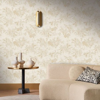 Behang Mirador Blanc/Doré 75891222 - Casamance Behang Mirador Blanc/Doré 75891222 - Casamance
