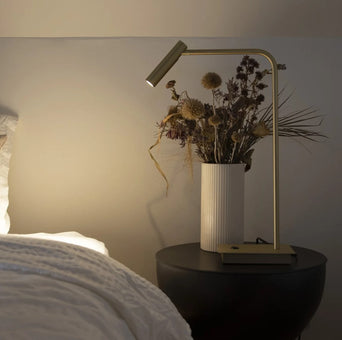 Tafellamp Pomery Antique Brass Tafellamp Pomery Antique Brass