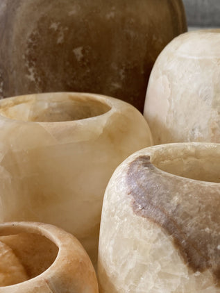 Waxinelichthouder Alabaster - Brown - XXL Waxinelichthouder Alabaster - Brown - XXL