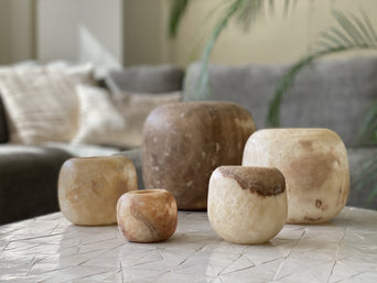 Waxinelichthouder Alabaster - Brown - XL Waxinelichthouder Alabaster - Brown - XL
