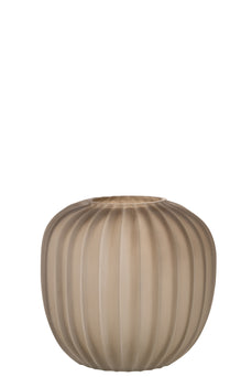 Vaas zand glas licht bruin - Breed Vaas zand glas licht bruin - Breed