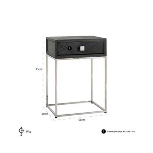 Nachtkastje Blackbone Zilver