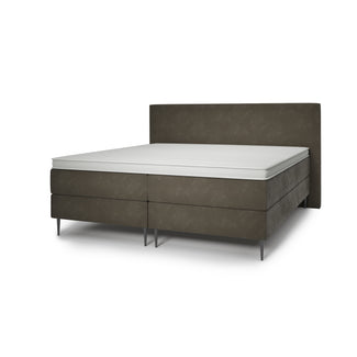 Hotelbed High Heels + Topmatras + Hoofdbord Brest - Velvet Taupe Hotelbed brest high heels velvet taupe