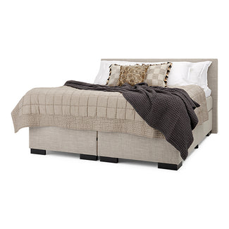 Hotelbed + Topmatras + Hoofdbord Brest - Grof Linnen Clay hotelbed brest grof linen clay