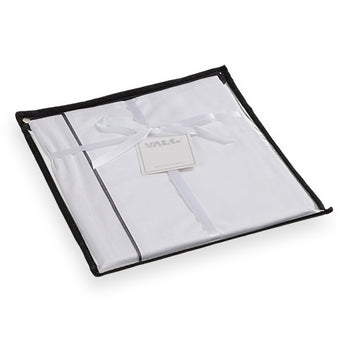 Kussensloop - Papillon White/Grey Percal Katoen Kussensloop - Papillon White/Grey Percal Katoen