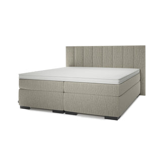 Hotelbed + Topmatras + Hoofdbord Rome - Grof Linnen Clay Hotelbed met topmatras en hoofdbord Rome, grof linnen in de kleur clay, Van der Valk at Home