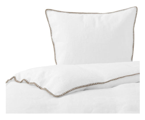 Dekbedovertrek - White Stitching Sand - Felice