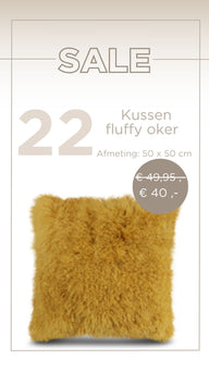 Kussen Fluffy Oker- Valk at Home