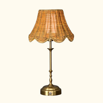 Freddie oplaadbare tafellamp rotan wave