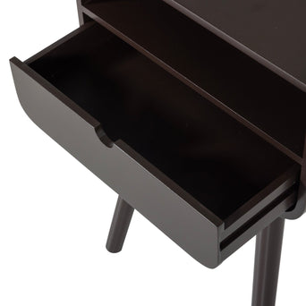 NILS Nachtkastje/Bijzettafel Hout Donkerbruin FSC